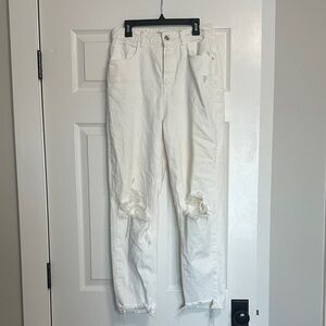 Zara White Straight Leg Jeans